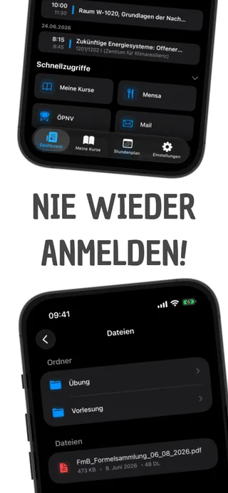 AuxCampus App Store Vorschaubild 2 – Feature-Übersicht Digicampus und Kurse