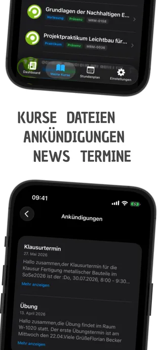 AuxCampus App Store Vorschaubild 4 – Mensa, Mail und weitere Funktionen