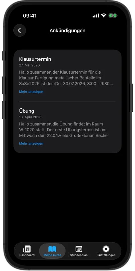 Ankündigungen