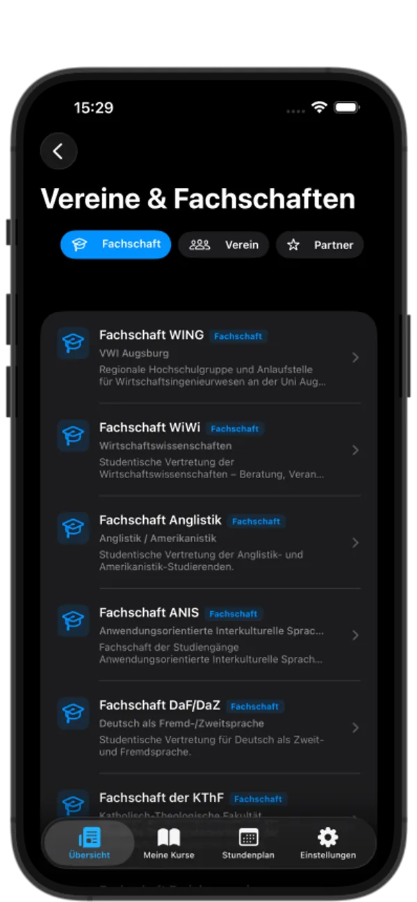 Mockup Fachschaften